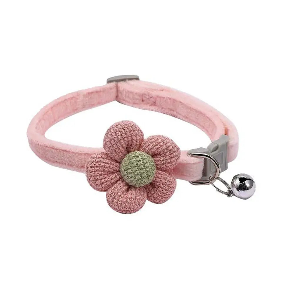 Cute with Bells Cat Collars Adjustable Teddy Pomeranian Collar Dog Collars With Flower Pet Collar Dog Cat