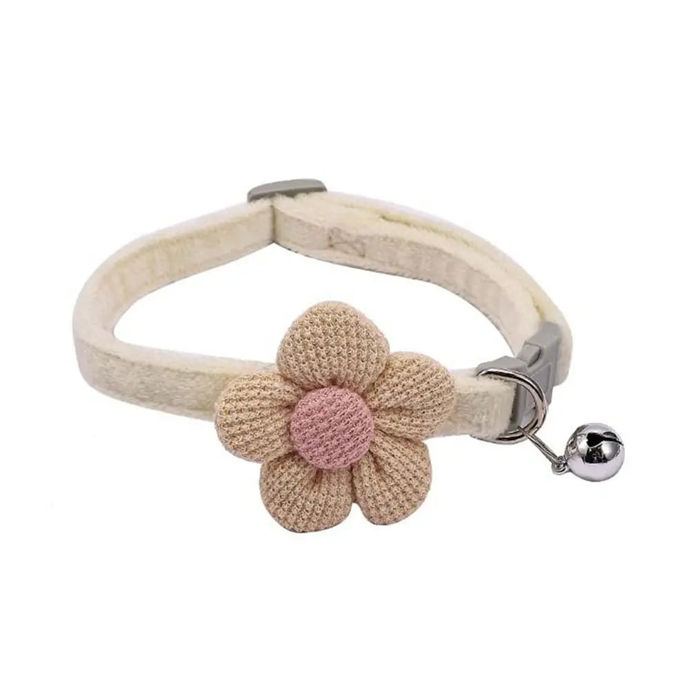 Cute with Bells Cat Collars Adjustable Teddy Pomeranian Collar Dog Collars With Flower Pet Collar Dog Cat