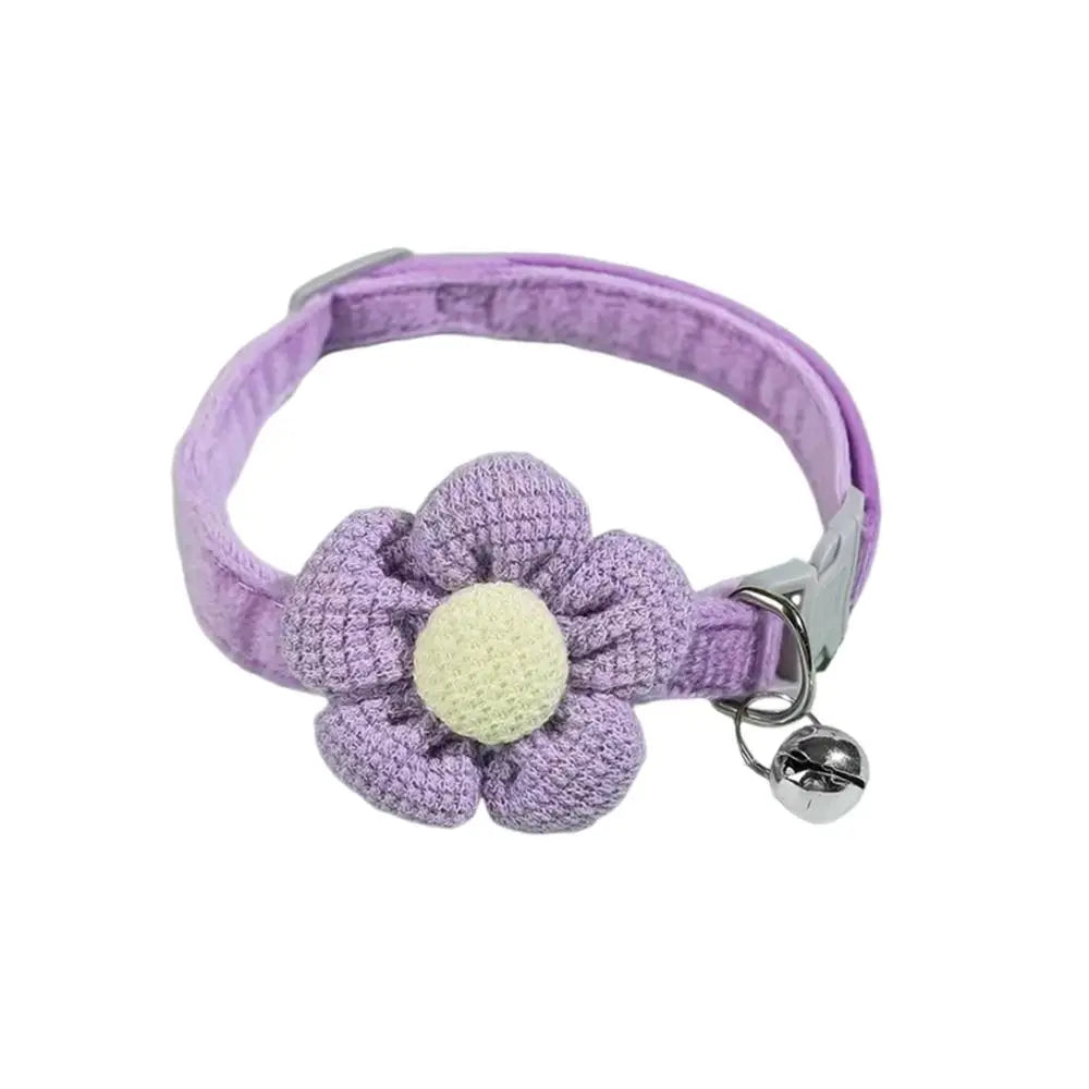 Cute with Bells Cat Collars Adjustable Teddy Pomeranian Collar Dog Collars With Flower Pet Collar Dog Cat