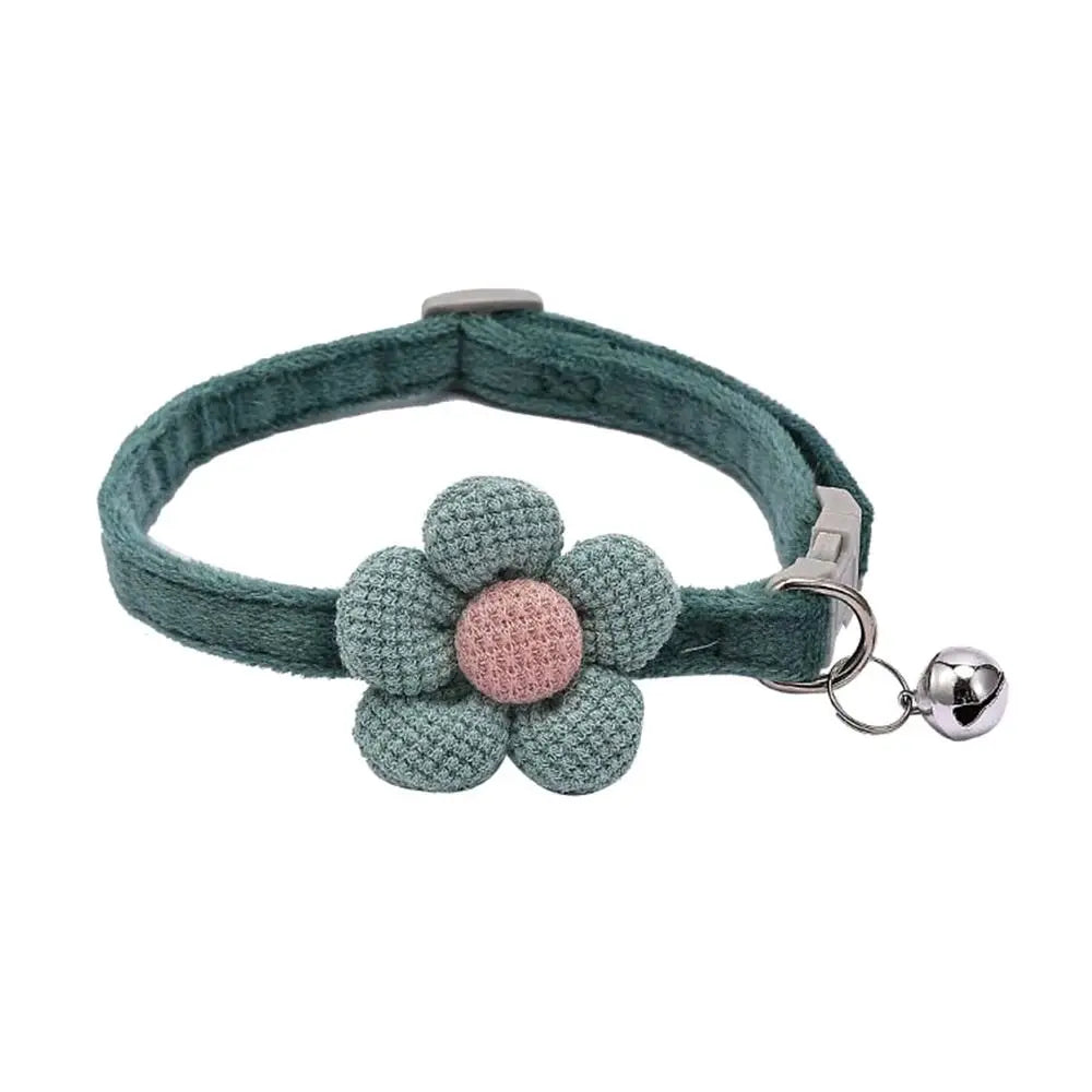 Cute with Bells Cat Collars Adjustable Teddy Pomeranian Collar Dog Collars With Flower Pet Collar Dog Cat