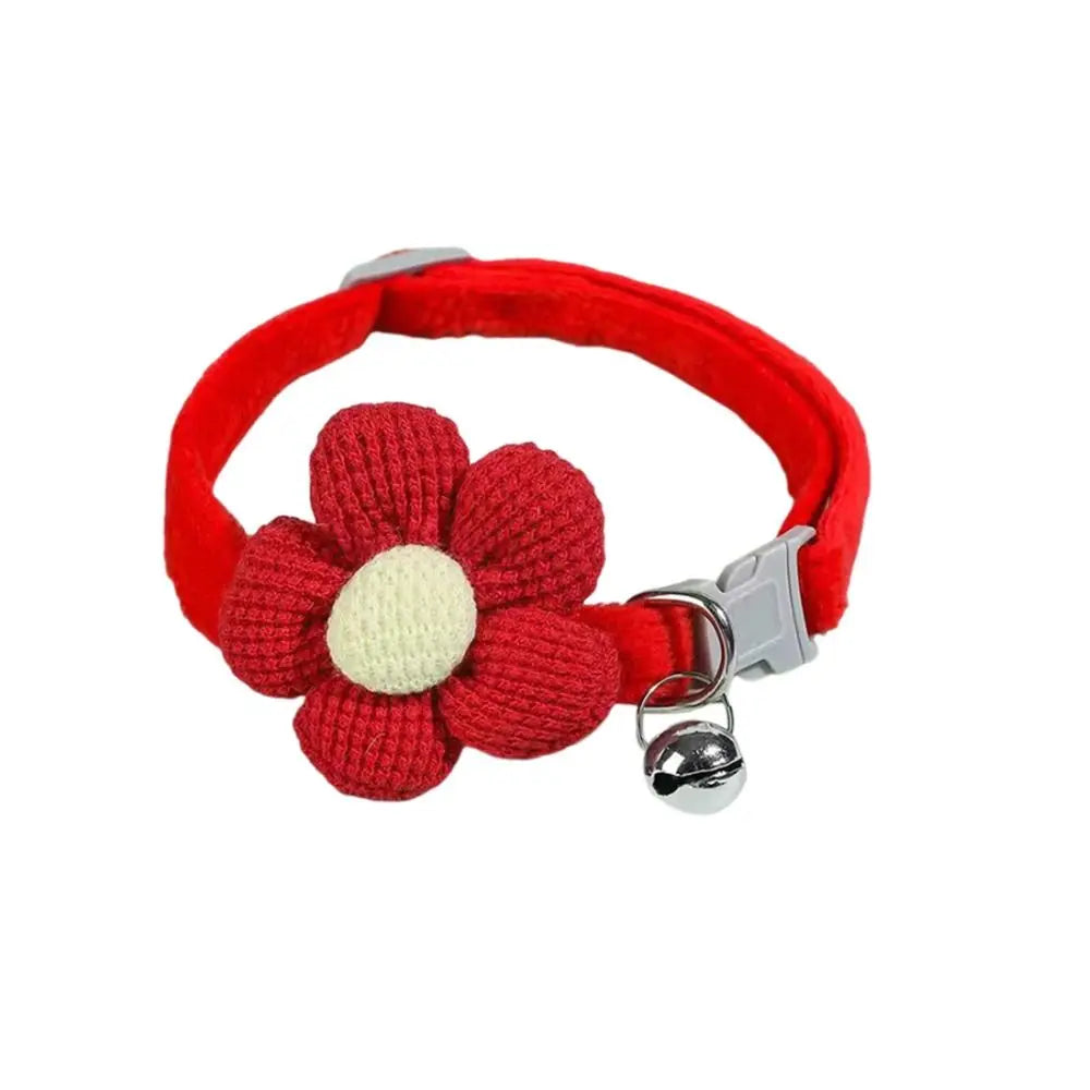 Cute with Bells Cat Collars Adjustable Teddy Pomeranian Collar Dog Collars With Flower Pet Collar Dog Cat