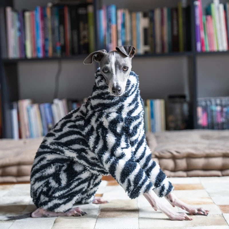 S-3XL Winter Plush Printed Pet Dog Clothes Whippet Italian Greyhound High Neck Warm Stretch Jumpsuit New Dog Jacket Coat Sweater