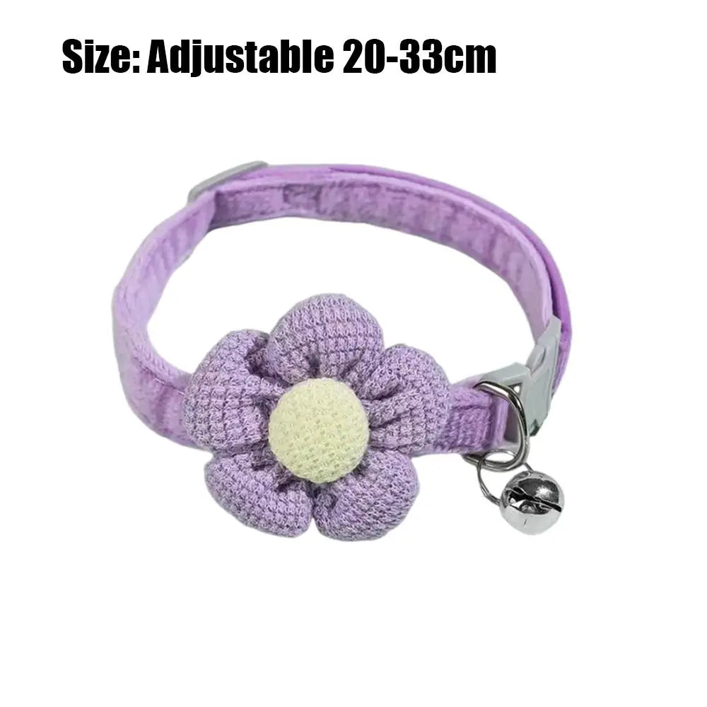 Cute with Bells Cat Collars Adjustable Teddy Pomeranian Collar Dog Collars With Flower Pet Collar Dog Cat